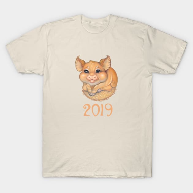 Yellow Earth Pig 2019 T-Shirt by Yulla